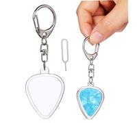 CORHAD Caja para Púas Guitarra Transparente Forma de Corazón Estuche Estándar para Almacenamiento y Protección Llavero Práctico para Músicos y Diario