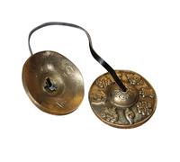 CORHAD Campana de Platillo de Yoga de Cobre Dorado Portátil Tono Claro y Agudo para Meditación y Música, de Campanas Tingsha Tradicionales