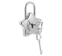 CORHAD Candado de Estrella Pequeño con Llaves, Cerradura de Metal para Diario Diy, Candado Decorativo Blanco para Joyero, Bolso y Taquilla, Accesorio Ligero y Antioxidante