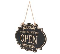 CORHAD Cartel Abierto Cerrado de Madera Resistente para Negocios Doble Cara, Letrero Decorativo Adecuado para Lugares Comerciales que Muestra Estado Abierto o Cerrado