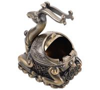 CORHAD Cenicero Metálico con Tapa Resistente al Viento Diseño de Ciervo Tallado Portátil para Hogar Oficina y Balcón Elegante Cenicero Sellado para