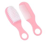 CORHAD Cepillo y Peine Masajeador para Niña Recién Nacido Cerdas Suaves Antiestáticas para Cuidado Delicado Kit de Higiene Infantil Color Rosa Accesorio para Niña