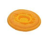 CORHAD Cojín Redondo para Cuenco Sonido Budista de 16 Cm, Almohadilla Bordada Artesanal Naranja, Doble Capa para Instrumentos de Percusión Manual y Decoración Religiosa Estilo Aleatorio