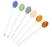 CORHAD Cucharas de Café de Vidrio 6 Piezas Mango Largo Multi-funcionales para Restaurante y Hogar Fácil de Limpiar para Bebidas y Postres Color Aleatorio