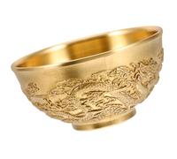 CORHAD Cuenco de Dinero de Latón Estilo Chino Gong para Decoración de Escritorio, Cuenco Decorativo Práctico y Elegante para Regalos y Hogar