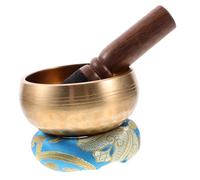 CORHAD Cuenco De Meditación Tibetano De Nepal 8 Cm Palo De Cuero y Base Antideslizante, Cuenco Sonoro Multifunción Para Yoga y Budismo, Accesorio Decorativo Para Prácticas Espirituales