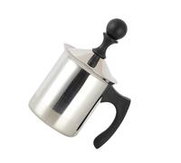 CORHAD Espumador de Leche Manual 400 Ml Bomba de Acero Inoxidable Resistente a Manchas y Óxido para Café Latte Art y Café con Leche