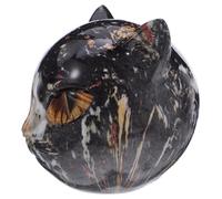 CORHAD Figura de Gato de Resina Negra con Ojos Amarillos Escultura Moderna y Minimalista para Decoración de Escritorio Estantería y Cocina Estatua Animal Versátil para Amantes Gatos