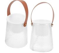 CORHAD Florero de Plástico Blanco Creativo para Flores y Plantas, 2 Piezas con Asa para Decoración en Estantes y Gabinetes, Absorción Automática de Agua