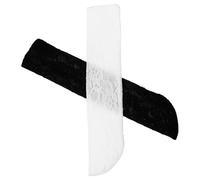 CORHAD Funda para Abanico Colores Negro y Blanco 2 Piezas de Mano Plegable Bolsa Portátil de Lino Encaje Hecho Soporte Ligero para Abanicos Vintage, Adecuado para Obsequio y Uso