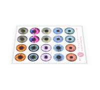 CORHAD Hoja de Papel de Respaldo para Ojos de Vidrio de Muñeca Bjd Accesorio para Manualidades Múltiples Colores y Patrones Suministros para Hacer Muñecas Ojos DIY