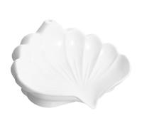 CORHAD Jabonera Multifunción Forma de Concha, Color Marfil, Soporte para Pastilla de Jabón en Plástico Resistente, Bandeja para Baño sin Acumulación de Agua, Adecuado para Uso Doméstico