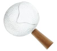 CORHAD Jarra de Crema Mango de Madera y Cuerpo de Vidrio, Diseño Minimalista y Moderno, Antideslizante y Fácil de Transportar para Uso en Casa y Oficina