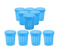 CORHAD Jaula para Cebo de Pesca 10 Piezas Azul, Cesta de Plástico Portátil para Camarones, Anguilas y Cangrejos, Soporte para Almacenamiento de Cebos y Alimentación en Río y Mar