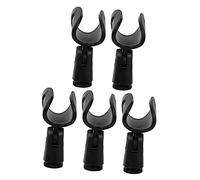 CORHAD Juego De 5 Clips De Micrófono Negros De Plástico Ajustables Para Soporte De Micrófono Rosca Estándar De 1,1 Cm, Aptos Para Conferencias, Conciertos y Grabaciones