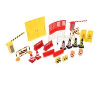 CORHAD Juguete De Carretera Educativo para Niños, Señales De Tráfico Miniatura De Plástico, 24 Piezas Coloridas De Simulación Vial para Aprendizaje y Juegos Didácticos En Interiores y Exteriores