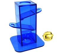 CORHAD Juguete Interactivo para Loros Azul Campana, Torre para Búsqueda de Alimento, Desarrollo de Inteligencia para Periquitos, Agapornis y Cacatúas, Accesorio de Entrenamiento para