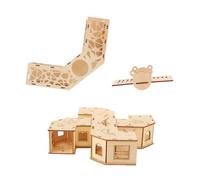 CORHAD Juguetes Túnel para Hámster Laberinto Seguro con Balancín Ejercicio Interactivo para Mascotas Pequeñas Resistente y Natural Mantiene y Saludable Tu Hámster