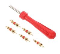 CORHAD Kit de Herramienta para Instalación y Extracción de Núcleo de Válvula de Neumático 5 Núcleos, Material Plástico y Acero Inoxidable, Adecuado para Bicicleta y Color Color Aleatorio