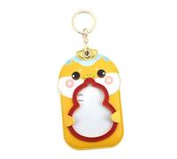 CORHAD Llavero con Doble Ranura para Tarjetas PU Diseño Serpiente Feng Shui Estilo Chino Moderno Accesorio para Tarjetas Identificativas y Llaves