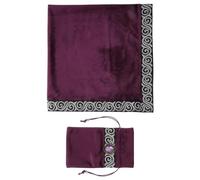 CORHAD Mantel de Terciopelo Púrpura 66x66 Cm con Borde Dorado y Bolsa para Guardar Barajas, Resistente y Fácil de Usar para Entusiastas la Astrología