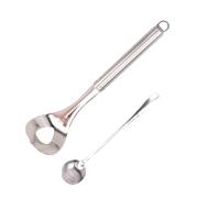 CORHAD Máquina para Hacer Albóndigas de Acero Inoxidable Mango Largo y Orificio para Drenaje, Molde Ovalado 2 Piezas Adecuado para Cocina Casera Varios estilos