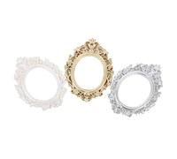 CORHAD Marcos De Fotos Vintage Ovalados Grandes De Resina Resistentes, Mini Marcos Compactos para Manualidades DIY, Decoración Artesanal para Hogar y Fundas De Teléfono, Pack De 3 Unidades (, y