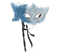 CORHAD Máscara Veneciana Dragón Oriental con Azul Handheld para Carnaval Baile de Máscaras Navidad y Fiesta de Disfraces