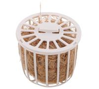 CORHAD Material para Nidos de Pájaros de Yute Natural con Cesta Lecho Ecológico para Jaulas de Periquitos Canarios y Pinzones Juego con Cojín de Yute y Marco de Fibra de Cáñamo para