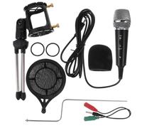 CORHAD Micrófono De Condensador Negro X-1s con Trípode y Cubierta Antipop para Grabación y Transmisión Computadora y Móvil, Kit De Micrófono De Escritorio Profesional