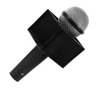 CORHAD Micrófono Simulado de 17 Cm Negro Soporte Cuadrado para Niños, Accesorio de Modelado para Fiesta y Karaoke, Juguete de Simulación para Actividades y Cumpleaños