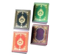CORHAD Mini Libros de Biblia en Miniatura para Casas de Muñecas, 4 Piezas (Morado, Rojo, Verde, Negro), Accesorios de Papel Seguros y Duraderos, Decoración para Juguetes Infantiles