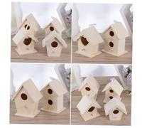 CORHAD Nidos de Pájaro de Madera Decorativos DIY, Set de 4 Piezas con Diseño Creativo, Madera Natural, Multiestrato y Forma Corazón, para Decoración de Jardín, Hogar y Oficina