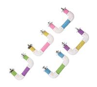 CORHAD Palo de Soporte para Loros y Juguetes para Masticar, Barra de Afilar Garras de Madera Natural, 12 Cm, Accesorio para Jaulas de Pájaros, Entretenimiento y Ejercicio Color Aleatorio