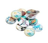 CORHAD Parche de Vidrio de Pez Payaso para Hacer Joyas Diy, 20 Piezas, Material Vidrio Azul, Diseño Delicado y Atractivo para Manualidades y Gemas Color Aleatorio