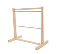 CORHAD Perchero para Ropa de Muñecas de Madera Doble Capa, Estante Organizador Mini para Vestidos y Blusas, Expositor Práctico para Accesorios de Casa de Muñecas, Juguete Educativo