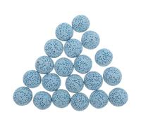 CORHAD Perlas Volcánicas para Aromaterapia 20 Unidades, Cuentas de Piedra Volcánica Natural 16 Mm sin Orificios Color Azul Claro, Difusor de Aceites Esenciales para Coche, Hogar y