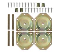 CORHAD Placa de Conexión Inclinada de 12 Grados para Patas de Muebles, Juego de 4 Placas Galvanizadas de Hierro Macizo 70x67x1,2mm Tornillos, Fijador para Patas de Sofá, Sillas y Mesas