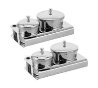 CORHAD Plato Dappen para Monómero, Recipiente de Monómero con Tapa, Juego de 2 Piezas de Acero Inoxidable, a Prueba de Derrames, para Salón de Uñas y Uso Personal