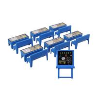 CORHAD Set de 13 Piezas de Muebles en Miniatura para Casa de Muñecas Escritorio y Silla Azul Pizarra Pequeña Incluida Accesorios Seguros de Plástico para Juego Educativo Infantil