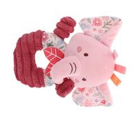 CORHAD Sonajero de Mano Rosa para Recién Nacido Año con Peluche Elefante Suave y Sonido Crujiente Juguete Sensorial Seguro para Desarrollo Auditivo y Táctil