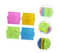 CORHAD Tablero de Uñas Matemáticas para Placa de Clavos Doble Cara con Bandas Elásticas Accesorio Educativo para Aprendizaje Geométrico Primaria Color Aleatorio