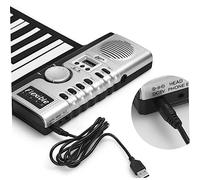 CORHAD Teclado Electrónico De Teclas Piano De Silicona Plegable Con Altavoz Sin Batería Salida Midi