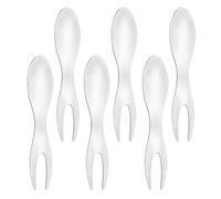 CORHAD Tenedores de Acero Inoxidable Diseño Duradero 6 Piezas Reutilizables y Forma de Tenedor de Maíz para Frutas y Maíz Ideales para Ensaladas y Reuniones al Aire Libre