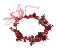 CORHAD Tocado Único para Novia Simulación de Frutos Rojos, Diadema Ajustable para Fiesta y Boda, Accesorio Cabello de Mujer, Decoración Navideña Elegante, Accesorio para Fotografía