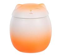 CORHAD Urna de Cerámica para Mascotas Forma de Gato, Mini Tamaño Pequeño, Diseño Naranja y Crema Degradado, Contenedor Conmemorativo para Cenizas, Uso Funerario para Perros y Gatos,