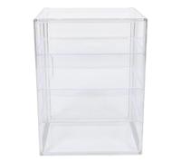 CORHAD Vitrina Transparente de 4 Niveles con Puerta Magnética para Encimera de Cocina, Almacenamiento Ajustable para Pan y Repostería, Caja Acrílica Funcional