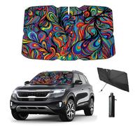 Coricha Parasol para Parabrisas para Ventana Delantera de automóvil, Divertido Accesorio de Verano para automóvil, Protege el Interior del automóvil del Sol, los Rayos UV y el Calor, 57 x 31 Pulgadas