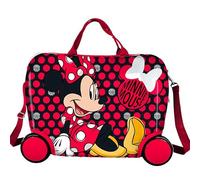 Coriex Maleta de viaje para niños de Disney, Minnie Mouse, rígida, de ABS, con correa para el hombro, 23 l, 45 x 22 x 34 cm, multicolor, rojo, 45 x 22 x 34 cm