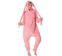 corimori- Bonnie El Conejo Pijamas Animal Traje De Una Pieza Disfraz Adultos Invierno, Color rosa oscuro, Talla 150-160 cm (1852) , color/modelo surtido